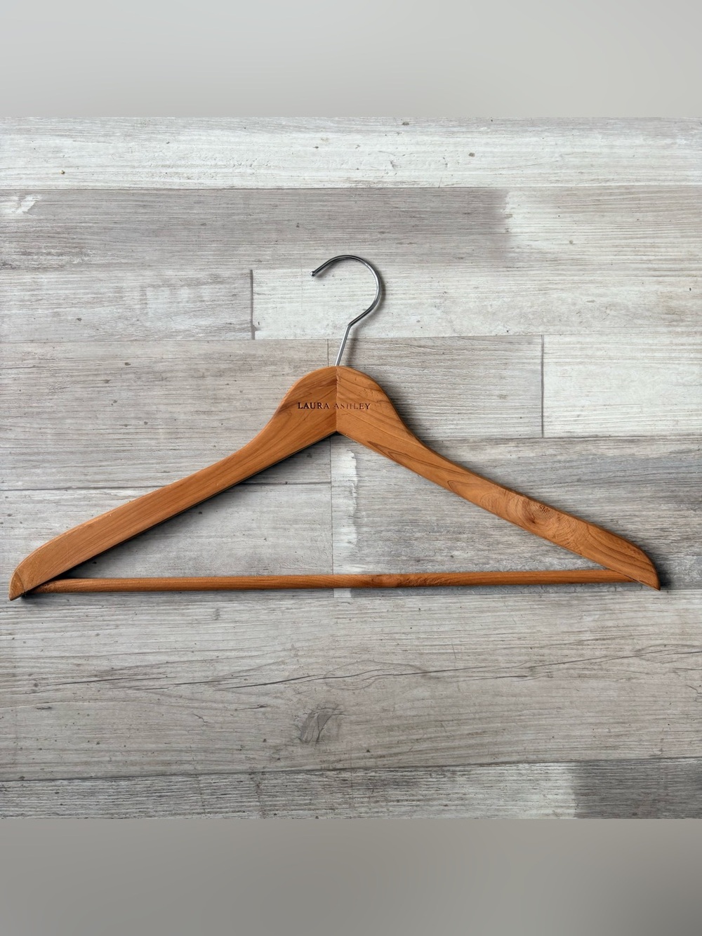 VTG Laura Ashley Engraved Wooden Suit/Coat Hanger